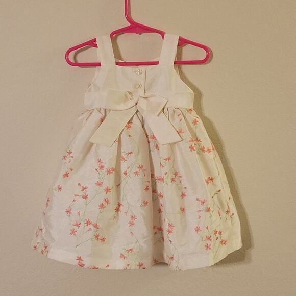 Cherokee Infant Girl Embroidered Dress, Ivory w/ Pink Flowers‎ Size 12 Months - Picture 9 of 9